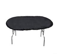 Housse de table de poker ovale en tissu Oxford 420D avec couche imperméable et cordon de serrage réglable pour l'extérieur et l'intérieur (noir)