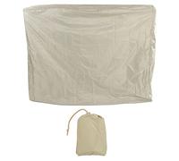 Housse de table de -pong imperméable à l'eau et à la poussière avec revêtement argenté en taffetas de polyester pour extérieur avec cordon de serrage pour terrasse de patio (Beige)