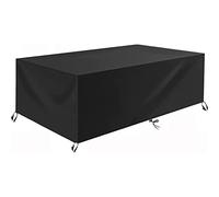 Housse de table et de chaise imperméable 600D Ox 300 x 70 cm avec sangle de verrouillage - Housse en fourrure noire pour table et chaises