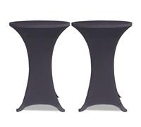 Housse De Table Extensible 2 Pcs 70 Cm Anthracite Vidaxl Gris