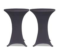 Housse De Table Extensible 80 Cm 2 Pcs Anthracite