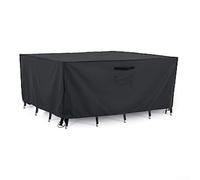 Housse de table rectangulaire fonctionnelle pour l'extérieur, imperméable et coupe-vent (193 x 193 x 70,6 cm)