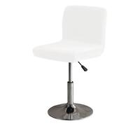 Housse De Tabouret De Bar À Dossier Court, Housse Tabouret De Bar Pivotant en Velours, Protecteur Chaise Cuisine Moderne, Lavable Décoration Maison Bureau Fête(White,4PCS)