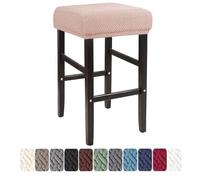 Housse de tabouret de bar carré avec protection élastique lavable pour banc de cuisine et de piano - Rectangulaire - 30 x 40 cm - Couleur Cachi