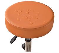 Housse De Tabouret Rond Imperméable,1/2/4/6 Pièces Cuir PU Housse De Protection Housse De Coussin De Siège De Couvre Tabouret De Bar Élastique Protecteur De Chaise Ronde ( Color : Orange , Size : Set