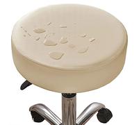 Housse De Tabouret Rond Imperméable,1/2/4/6 Pièces Cuir PU Housse De Protection Housse De Coussin De Siège De Couvre Tabouret De Bar Élastique Protecteur De Chaise Ronde ( Color : Light beige , Size :