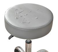 Housse De Tabouret Rond Imperméable,1/2/4/6 Pièces Cuir PU Housse De Protection Housse De Coussin De Siège De Couvre Tabouret De Bar Élastique Protecteur De Chaise Ronde ( Color : Gray , Size : Set of