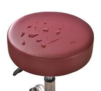 Housse De Tabouret Rond Imperméable,1/2/4/6 Pièces Cuir PU Housse De Protection Housse De Coussin De Siège De Couvre Tabouret De Bar Élastique Protecteur De Chaise Ronde ( Color : Burgundy , Size : Se