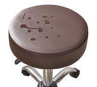 Housse De Tabouret Rond Imperméable,1/2/4/6 Pièces Cuir PU Housse De Protection Housse De Coussin De Siège De Couvre Tabouret De Bar Élastique Protecteur De Chaise Ronde ( Color : Coffee , Size : Set
