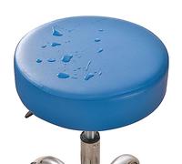 Housse De Tabouret Rond Imperméable,1/2/4/6 Pièces Cuir PU Housse De Protection Housse De Coussin De Siège De Couvre Tabouret De Bar Élastique Protecteur De Chaise Ronde ( Color : Bleu foncé , Size :