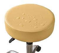 Housse De Tabouret Rond Imperméable,1/2/4/6 Pièces Cuir PU Housse De Protection Housse De Coussin De Siège De Couvre Tabouret De Bar Élastique Protecteur De Chaise Ronde ( Color : Yellow , Size : Set