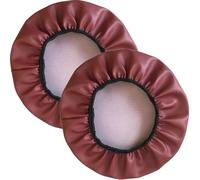 Housse De Tabouret Rond Imperméable,2 Pièces Cuir PU Housse De Protection Housse De Coussin De Siège De Couvre Tabouret De Bar Élastique Protecteur De Chaise Ronde(Burgundy,38x38 cm Set Of 2)