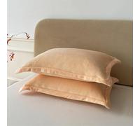 Housse de taie d'oreiller Velours Premium, Lot de 2 taies 50x76 cm, Fermeture Envelope Anti-Statique, sans Oreiller Inclus(Tan)