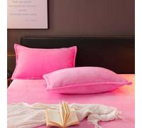 Housse de taie d'oreiller Velours Premium, Lot de 2 taies 50x76 cm, Fermeture Envelope Anti-Statique, sans Oreiller Inclus(Pink)