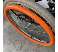 Housse de tapis antidérapante en silicone for fauteuil roulant, épaisseur 0,5 cm, résistante à l'usure, 1 paire housses main faciles prendre for les utilisateurs chaises manuelles(Orange,55)