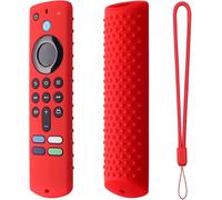 Housse de télécommande en Silicone avec lanière en Silicone antidérapant pour Fire TV Stick Rouge