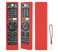 Housse de télécommande en silicone compatible avec Sony RMF-TX310E RMF-TX200E RMT-TX100D RMT-TX102D RMT-TX300E TV Télécommande Coque de protection antichoc avec cordon (rouge)