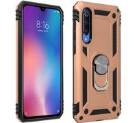 Housse de téléphone hybride avec support d'anneau pour Xiaomi Mi 9 SE - or rose