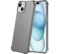 Housse de téléphone portable adaptée à l'iPhone 15 Plus - Housse transparente en silicone antichoc avec bumper - Noir