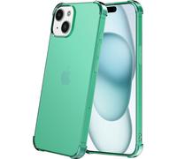 Housse de téléphone portable adaptée à l'iPhone 15 Plus - Housse transparente en silicone antichoc avec bumper - Vert