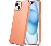 Housse de téléphone portable adaptée à l'iPhone 15 Plus - Housse transparente en silicone antichoc avec bumper - Rouge