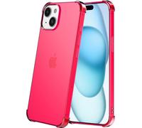 Housse de téléphone portable adaptée à l'iPhone 15 Plus - Housse transparente en silicone antichoc avec bumper - Neon Pink