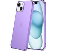 Housse de téléphone portable adaptée à l'iPhone 15 Plus - Housse transparente en silicone antichoc avec bumper - Violet