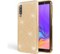 Housse de téléphone portable NALIA Glitter pour Samsung Galaxy A7 2018, housse de téléphone portable Ultra Slim Back Case Gold