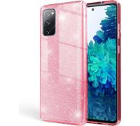 Housse de téléphone portable NALIA Glitter pour Samsung Galaxy S20 FE, Bling Handy Cover Protection Case TPU Pink