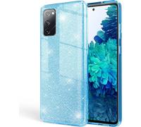 Housse de téléphone portable NALIA Glitter pour Samsung Galaxy S20 FE, Bling Handy Cover Protection Case TPU Blau