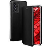 ONEFLOW Étui de protection à rabat pour Samsung Galaxy A33 5G avec fonction support - En cuir synthétique fin - Avec compartiment pour cartes - Étui de protection à 360 ° - Noir