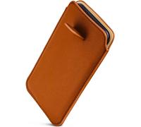 ONEFLOW Liberty Étui de protection en cuir synthétique avec languette d'extraction pour Samsung Galaxy A34 5G, marron