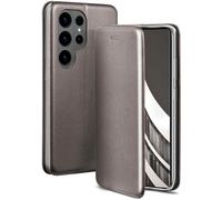 ONEFLOW Étui de protection à rabat pour Samsung Galaxy S26 Ultra avec fonction support - En cuir synthétique fin - Avec compartiment pour cartes - Étui de protection à 360 ° - Taupe