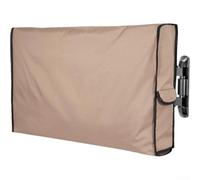 Housse de télévision d'extérieur 210D imperméable et anti-poussière avec double couture pour une résistance aux intempéries toute l'année et poche de rangement à distance (137,16 x 12,7 x 83,82 cm)