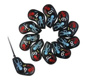 Housse de tête de club de golf, housse de protection de club de golf,Ensemble de housses de protection de golf | Protection de casque de squelette mental de golf pour fairway, bois, ibri