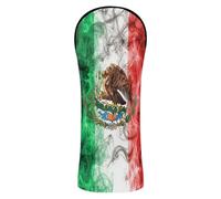 Housse de tête de golf imperméable avec étiquettes numérotées pour conducteur et bois de parcours, drapeau mexicain, cactus, fumée, impression artistique vert vif, blanc, rouge, patriotique mexicain