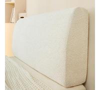 Housse de tête de lit douce et chaude en polaire effet peluche, épaisse et extensible, avec protection anti-poussière pour une chambre à coucher confortable, convient lits doubles,White-220*60cm