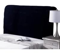 Housse De Tête De Lit élastique pour Lit Rembourré Bois Housse De Tête De Lit en Cuir pour Lit Double Simple Tête De Lit Rectangulaire Légèrement Arrondie Housse De Prote, Black, 210-240cm