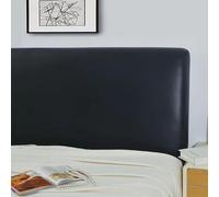 Housse De Tête De Lit en Cuir Souple, Couverture De Tête De Lit Enveloppante Serrée Extensible Tout Compris Housse De Protection De Dos De Lit De Couleur Unie pour Si, Black, 120x70cm