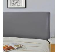 Housse De Tête De Lit en Cuir Souple, Couverture De Tête De Lit Enveloppante Serrée Extensible Tout Compris Housse De Protection De Dos De Lit De Couleur Unie pour Si, Light Grey, 200x70cm