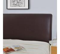 Housse De Tête De Lit en Cuir Souple, Couverture De Tête De Lit Enveloppante Serrée Extensible Tout Compris Housse De Protection De Dos De Lit De Couleur Unie pour Si, Dark Brown, 150x70cm