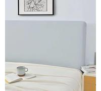 Housse De Tête De Lit en Cuir Souple, Couverture De Tête De Lit Enveloppante Serrée Extensible Tout Compris Housse De Protection De Dos De Lit De Couleur Unie pour Si, White Grey, 120x70cm