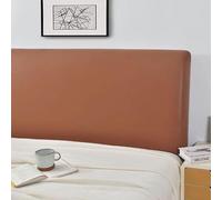 Housse De Tête De Lit en Cuir Souple, Couverture De Tête De Lit Enveloppante Serrée Extensible Tout Compris Housse De Protection De Dos De Lit De Couleur Unie pour Si, Light Brown, 200x70cm