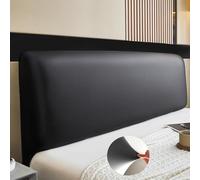 Housse de tête de lit en cuir souple et extensible pour lit king size, queen size, lit simple, noir uni, convient aux têtes de lit de 190 à 210 cm, protection élégante
