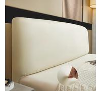 Housse de tête de lit en cuir souple et extensible pour lit Queen King, double et simple, couleur crème unie, convient aux têtes de lit de 190 à 210 cm, élégante et durable