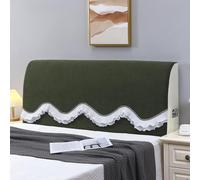Housse de tête de lit en Dentelle Blanche Unie avec Sac de Rangement, Housse Extensible Moderne et Simple pour tête de lit, pour Lits Doubles Super King Size- Green|| 220cm