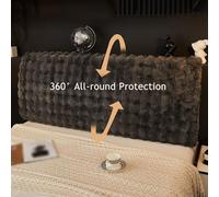 Housse De Tête De Lit En Fausse Fourrure De Lapin Confort Toutes Saisons, Protection Complète, Ajustement Universel, Amélioration De La Chambre For Les Propriétaires Et Les Locataires(Beige,190cm)