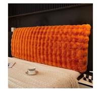 Housse De Tête De Lit en Fausse Fourrure Élégante - Rafraîchissez Votre Décor, Protection 360° pour Têtes De Lit Queen Et King, Housse Douce Et Anti-Poussière(Orange,120CM)