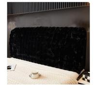 Housse De Tête De Lit en Fausse Fourrure Élégante - Rafraîchissez Votre Décor, Protection 360° pour Têtes De Lit Queen Et King, Housse Douce Et Anti-Poussière(Black,120CM)