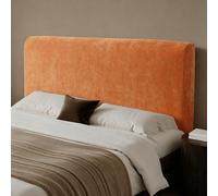 Housse de tête de lit en Tissu Chenille Doux de Couleur Unie, Housses de tête de lit Extensibles universelles pour Lits Simples, Doubles et Super King Size- Orange||120cm